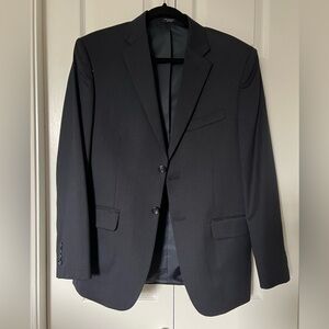 Men's Navy Striped Blazer - Two-Button Jacket Jones New York